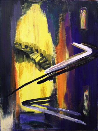 Abstraktes, Acryl auf Acrylpapier, 42 x 56, 2007