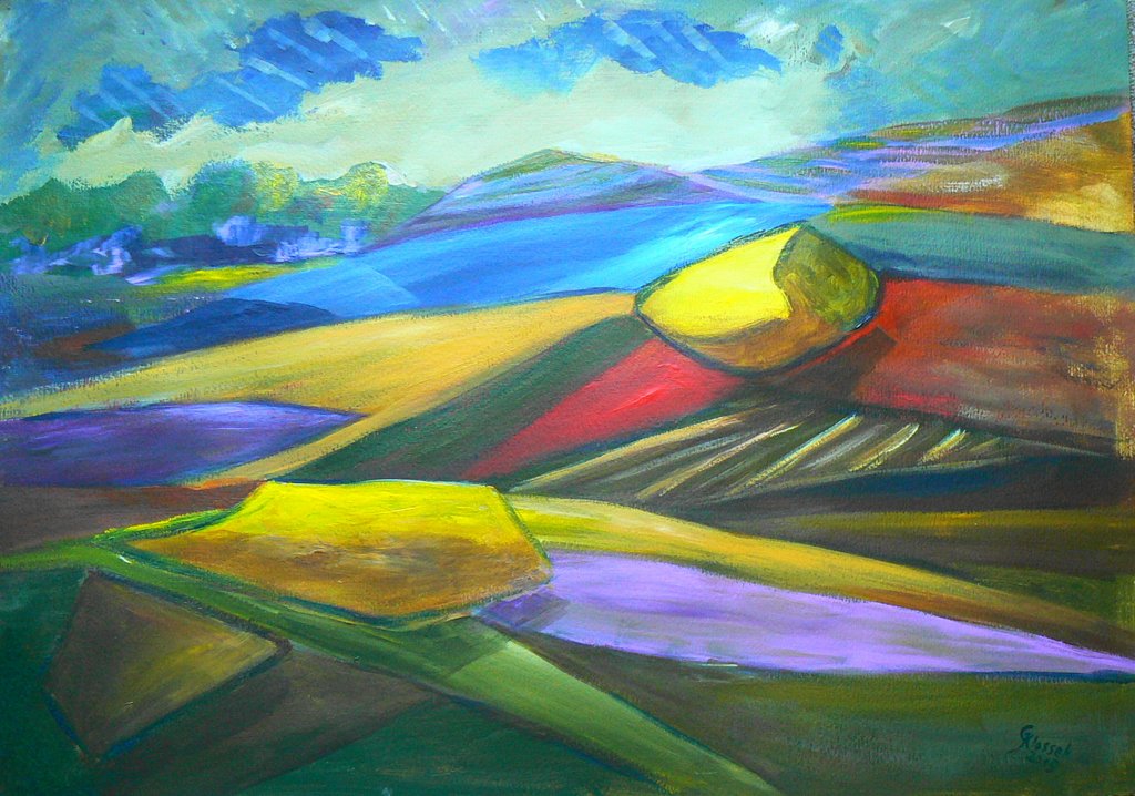 Bunte Felder, 50x70, Acryl, 2015