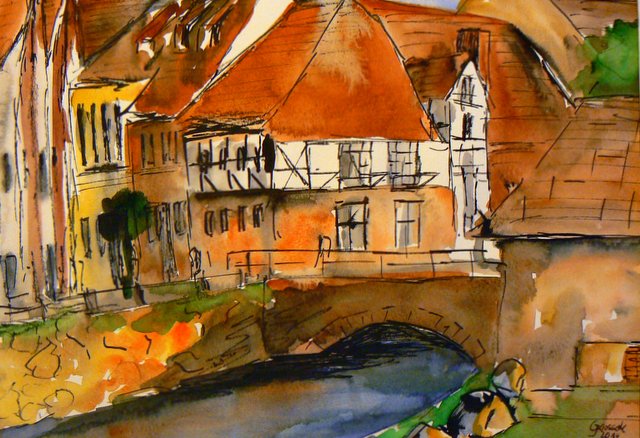 Frische Grube, 20x30, Aquarell, 2014