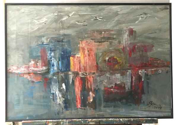 Abstraktes2, 70x100, Acryl, 2019