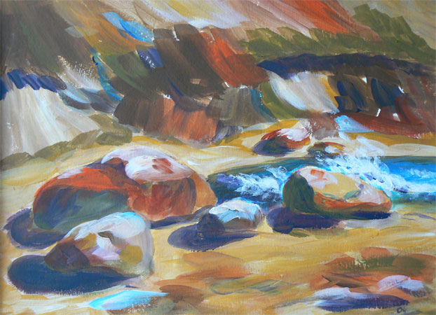 Strand, Acryl auf Acrylpapier, 30 x 40, 2004