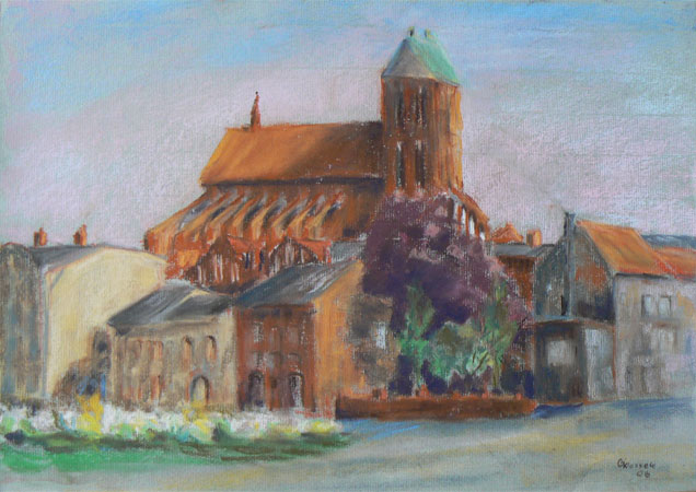 Nikolaikirche in Wismar, Pastell auf Pastellpapier, 30 x 40, 2006