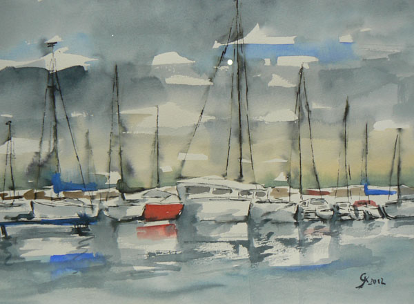 Hafen Weisse Wieck, 20x30, Aquarell 2012