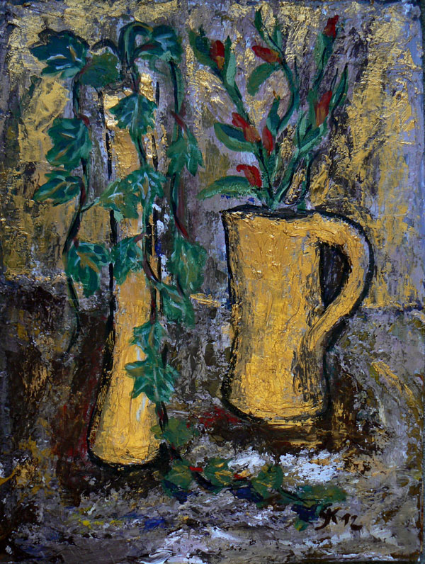 Goldvasen, 36x48, Acryl, 2012