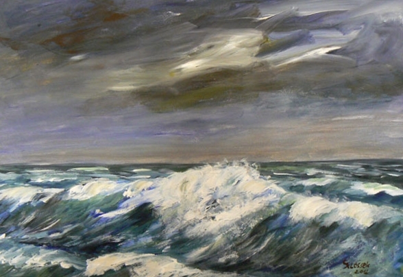 Atlantikwellen, 40x60. Acryl, 2012