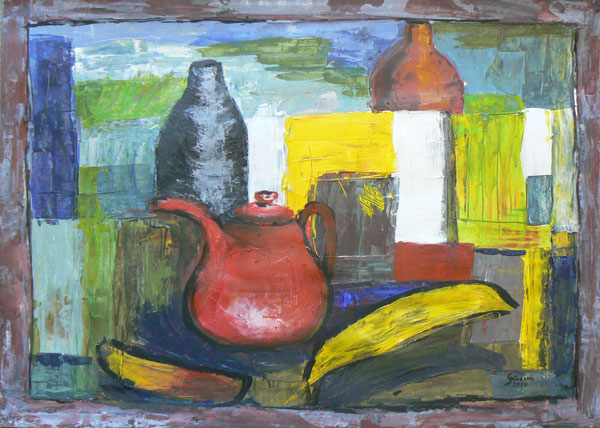 Stillleben mit Kanne, 50x70, Acryl, 2013